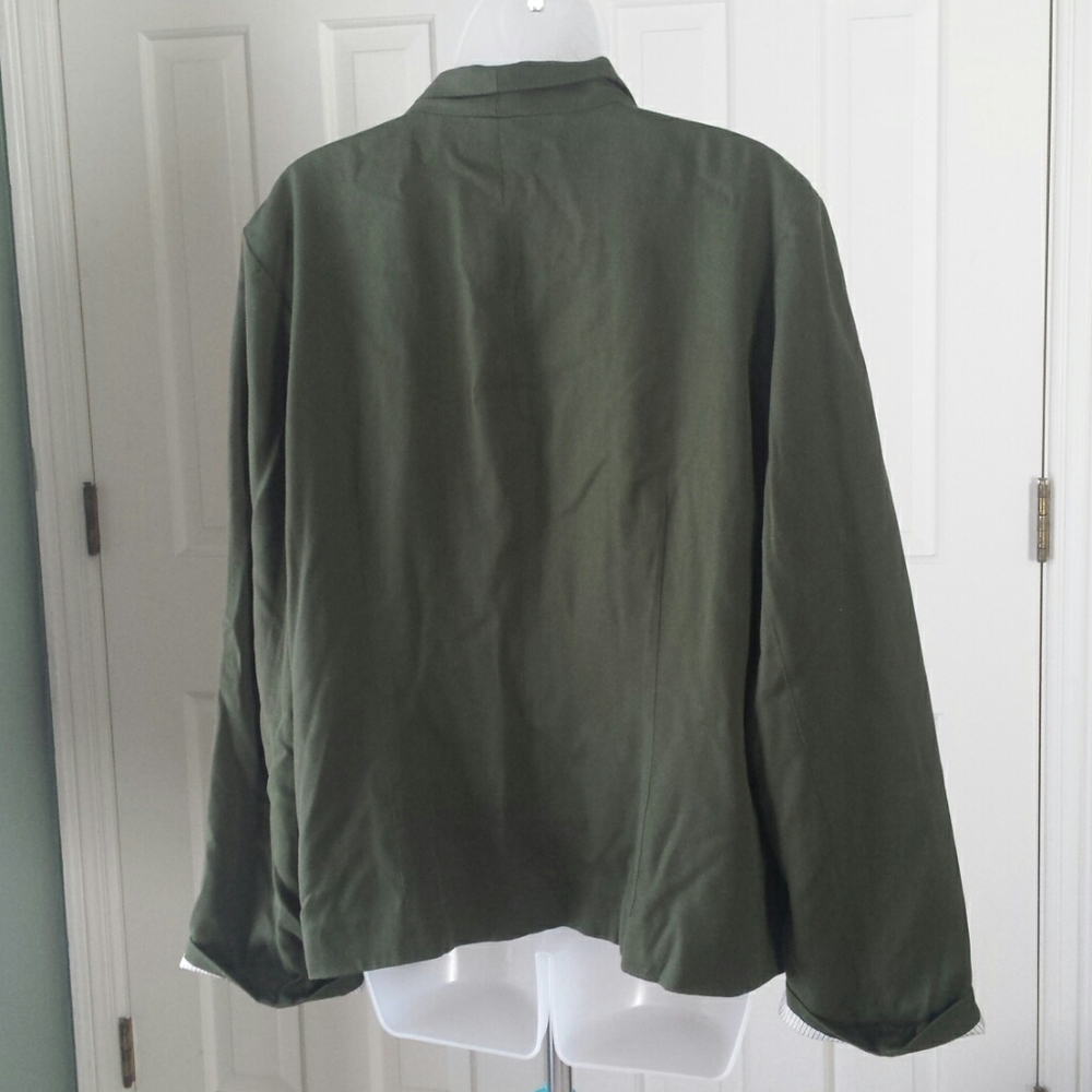 Coldwater Creek Classic Olive Green Blazer - image 2